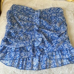 Floral Blue and White Mini skirt